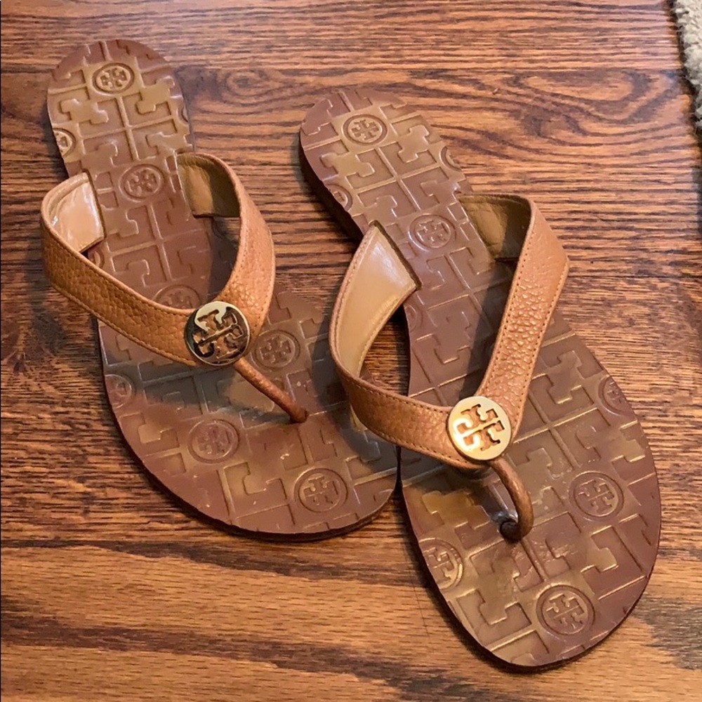 Tory Burch leather flip flops